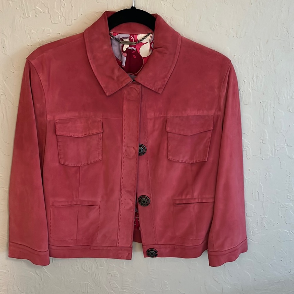 Elie Tahari Red leather  jacket